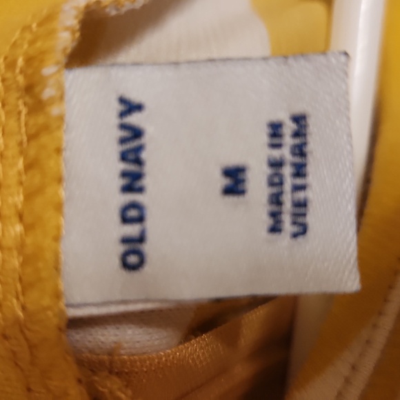 Old Navy short sleeve yellow and white stripe midi dress size medium - Picture 7 of 7